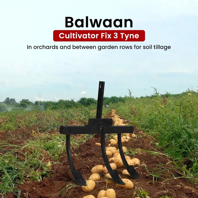 Balwaan Krishi P Balwaan CL-30A 3-Tyne Adjustable Cultivator For Power Weeder | Heavy-Duty Agricultural Cultivator Attachment For Bp-700, Bp-650, Bp-450, Bp-750E, Bp-850 & Bp-850E | Adjustable Soil Cultivation, Tilling & Weeding Implement For Farming | Mtak-Ac-Po-2251