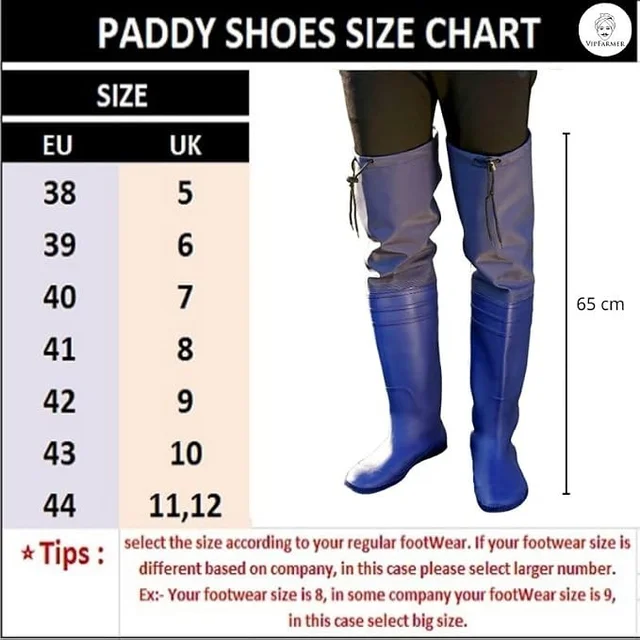 VIP Former VIPFARMER Farmer Shoes | Long Paddy Shoes for Men | Waterproof PVC Ankle Boots | Anti-Slip & Snake Bite Resistant Agricultural Safety Shoes - 5