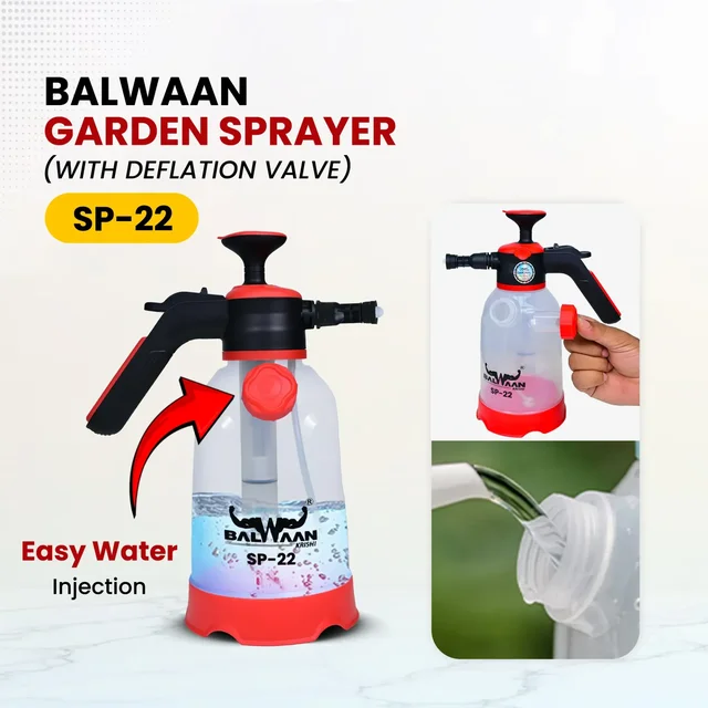 Balwaan Krishi Balwaan SP-22 3-in-1 Manual Garden Sprayer 2 Litre with Measuring Cap, Spray Nozzle, Extendable Spray Lance & Foam Spray Nozzle - MTAK-MA-SP-6936
