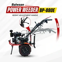 Balwaan Krishi Balwaan BP-880E 7.5HP 4-Stroke Diesel Power Weeder & Tiller | Self-Start (SENS Battery), Mat Shocker, Bigger Gear Box & 32 Blades| MTAK-EN-PO-7055