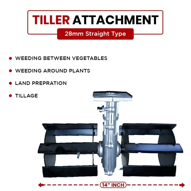 Balwaan Krishi Balwaan BTA-28 Straight Brush Cutter Tiller Attachment | 10" Guide Bar & Chain Cultivator Attachment For Agricultural & Gardening Brush Cutters | Soil Tilling & Weeding Accessory | MTAK-AC-BR-701