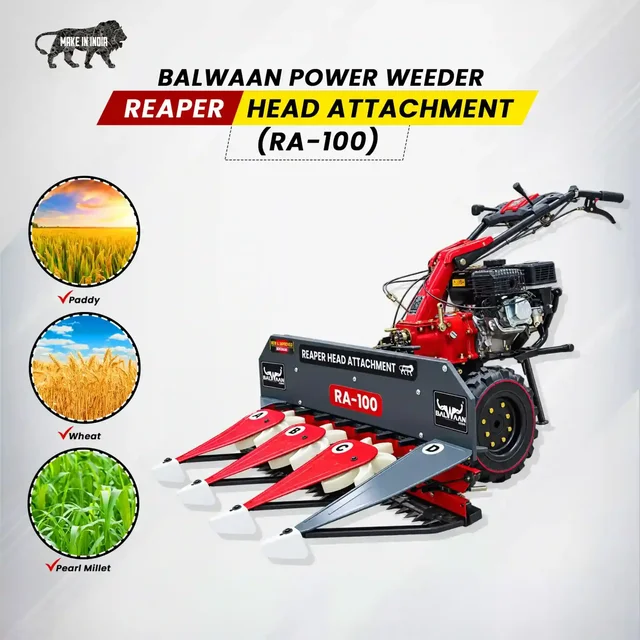 Balwaan Krishi Balwaan RA-100 3 Row Reaper Attachment with New Improved Design for Power Weeder, Compatible with BP-650, BP-700, BP-750E, BP-850 & BP-850E - MTAK-AC-PO-6999