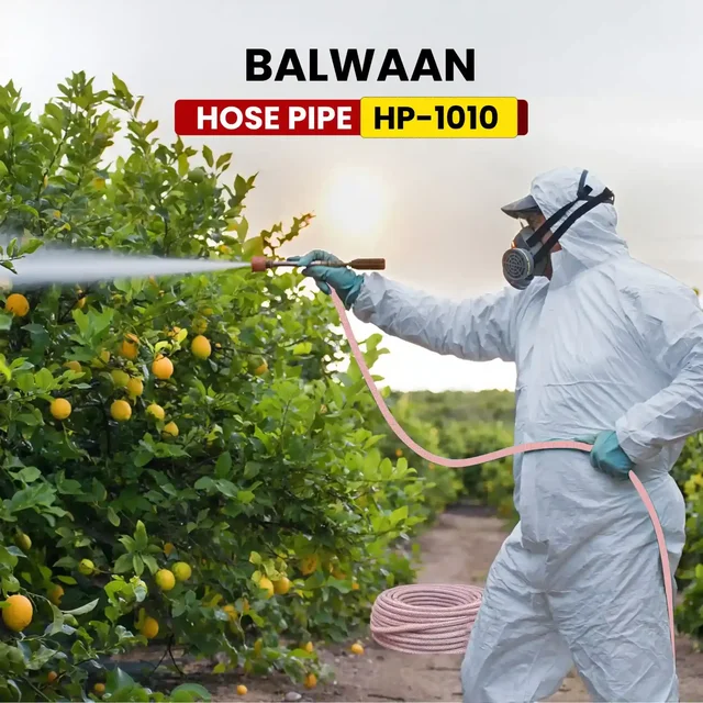 Balwaan Krishi Balwaan HP-1010 10Mm 100 MTR Hose Pipe | 3 Layer Cross Braided 5 Thread Soft High-Pressure Hose For Htp Sprayers & Agricultural Pump Accessories | MTAK-AC-SP-7044