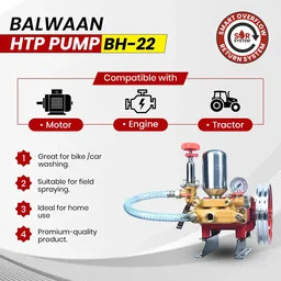 Balwaan Krishi Balwaan BH-22 HTP Pump 2 Mouth 1/4 with 190mm Aluminium Pulley, Wire Overflow Hose, Suction Hose, Accessories Bag & User Manual - MTAK-SP-HT-7045