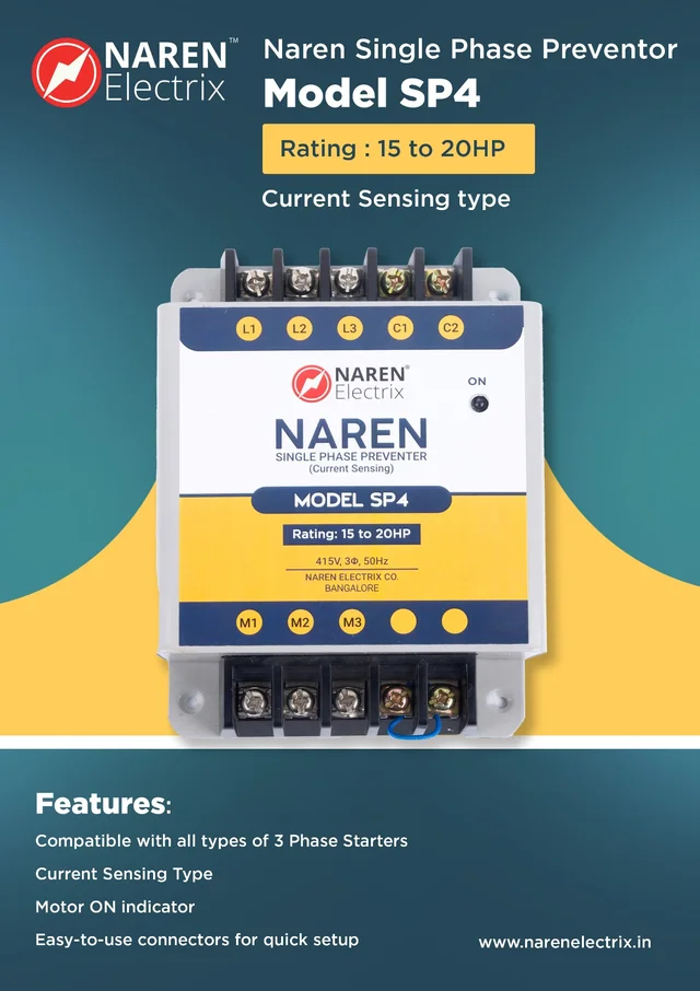 NAREN Electrix l Single Phase Preventors l Model SP4 (15 to 20HP) - SKU - 47567811