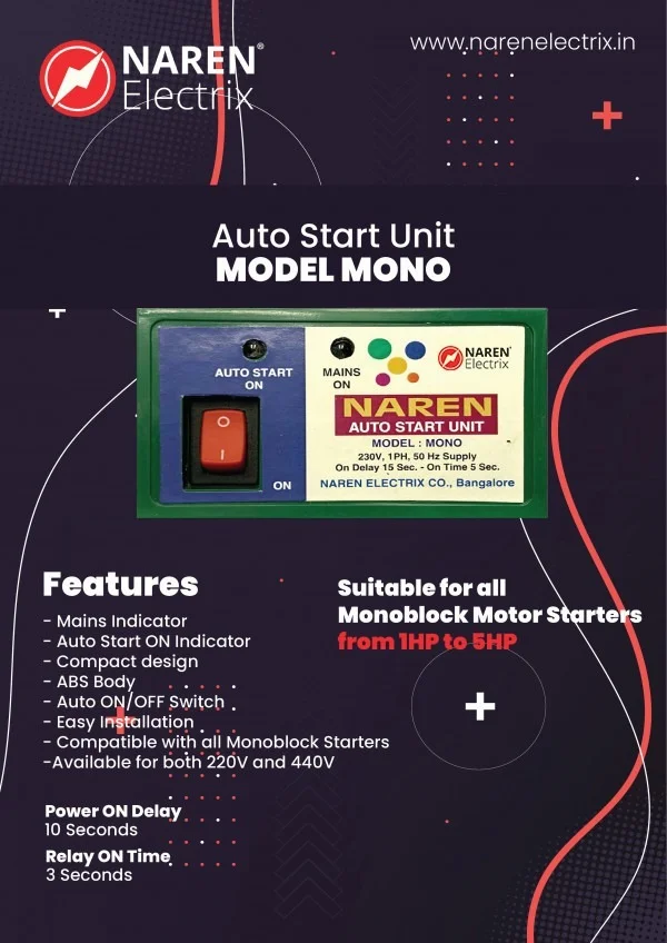 NAREN Electrix l Auto Start Units l Mono 220V - SKU - 47308835
