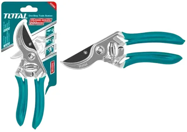 Total Tools TOTAL TOOLS Pruning Shear 8"/205mm, Aluminum Body with Non-Slip Handle (12mm Max Cutting Capacity) - THT0109