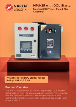 NAREN Electrix l Control Starters & DOL Starters l Control Starter l 3 Phases l MPU-25 with DOL Starter - SKU - 48619976