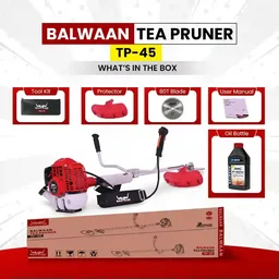 Balwaan Krishi Balwaan TP-45 Tea Pruner 41.5cc 2 Stroke Petrol Side Pack Tea Harvester with 100T Carbide Blade, 90 Gear Head, Single Shaft & Side Belt - MTAK-EN-TE-6027