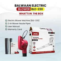 Balwaan Krishi Balwaan BLE-230 Electric Blower 900W Motor, Handheld Leaf Blower with 300 km/h Air Speed, 2 Blow Pipes & User Manual - MTAK-EL-BL-7066