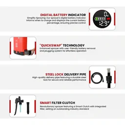 Balwaan Krishi Balwaan BS-30GL Gold Series Lithium Ion Battery Sprayer 12x12 Heavy Battery with 4 Nozzles, Extendable Lance, Spray Gun, 3-Way Lance, LED Bulb & Digital Voltmeter - MTAK-BA-SP-5590