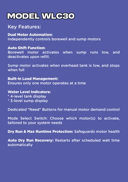 NAREN Electrix l Water level Controllers l Dual Motors ( 2 Motors 1 Controller ) l WLC-30 (Alternate Switching) - 48083672