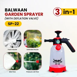 Balwaan Krishi Balwaan SP-22 3-in-1 Manual Garden Sprayer 2 Litre with Measuring Cap, Spray Nozzle, Extendable Spray Lance & Foam Spray Nozzle - MTAK-MA-SP-6936