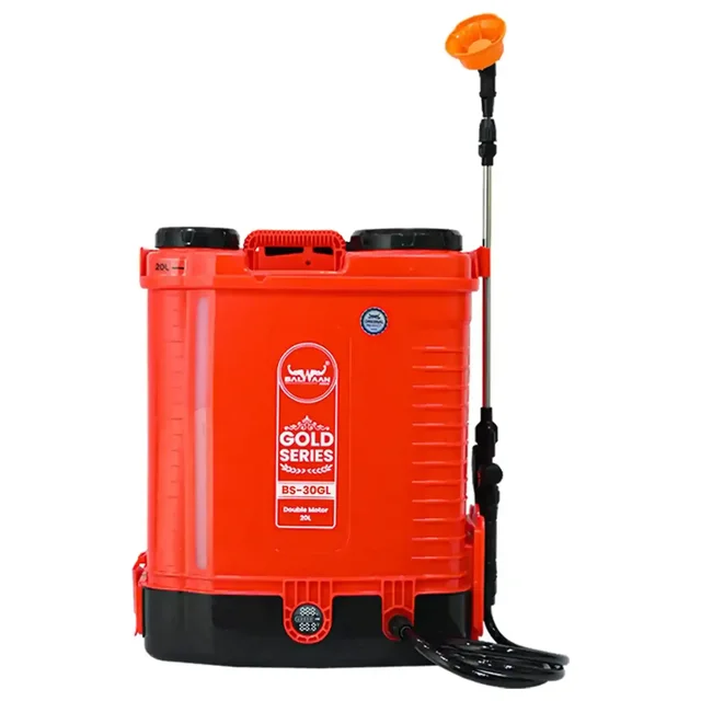 Balwaan Krishi Balwaan BS-30GL Gold Series Lithium Ion Battery Sprayer 12x12 Heavy Battery with 4 Nozzles, Extendable Lance, Spray Gun, 3-Way Lance, LED Bulb & Digital Voltmeter - MTAK-BA-SP-5590