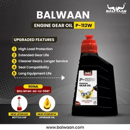 Balwaan Krishi Balwaan P-112W Gear Oil 900Ml | High Viscosity Synthetic Lubricant Oil For Agricultural Machines & Tiller Gearboxes | MTAK-AC-LU-7356