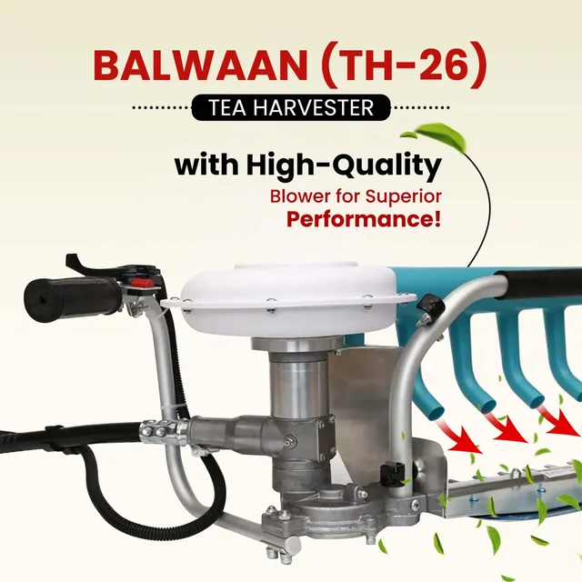 Balwaan Krishi Balwaan TH-26 Tea Harvester With 26Cc 2-Stroke Petrol Engine | Single-Man Operated Tea Leaf Harvesting Machine With Blower | Petrol-Powered Tea Plucking & Collection Machine With Collector Bag & User Manual | Mtak-En-Te-6028