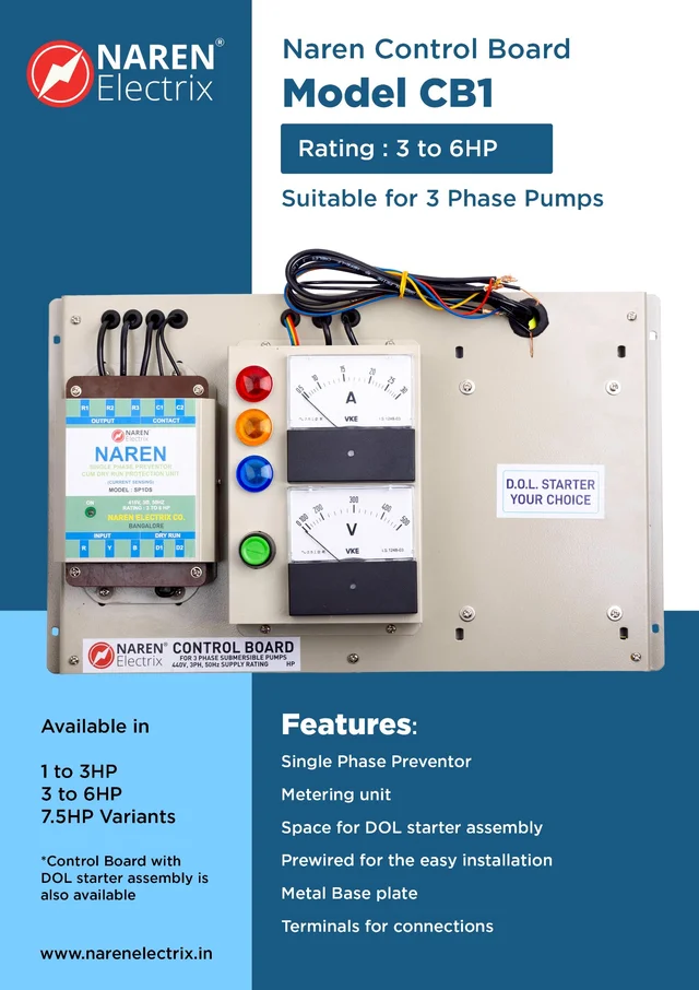 NAREN Electrix l Control Boards & DOL Starters l Without DOL Stater l CB1 (2 to 3HP) - 47401627