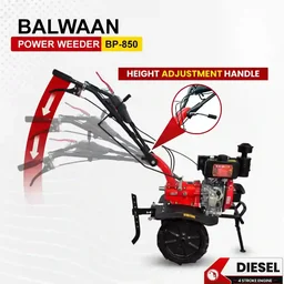 Balwaan Krishi Balwaan BP-850 5.5HP 4-Stroke Diesel Power Weeder & Tiller | Heavy-Duty Agricultural Cultivator with 32 Blades & Disc| MTAK-EN-PO-6006