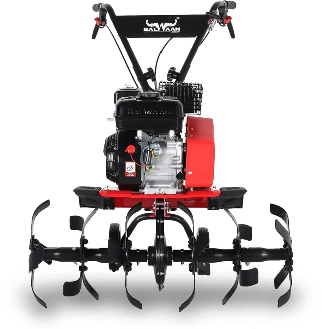Balwaan Krishi Balwaan BP-500 Lightweight 7HP 4-Stroke Petrol Power Weeder & Tiller | Multi-Pulley Drive Technology (MPDT) with 24 Blades & Disc| MTAK-EN-PO-6031