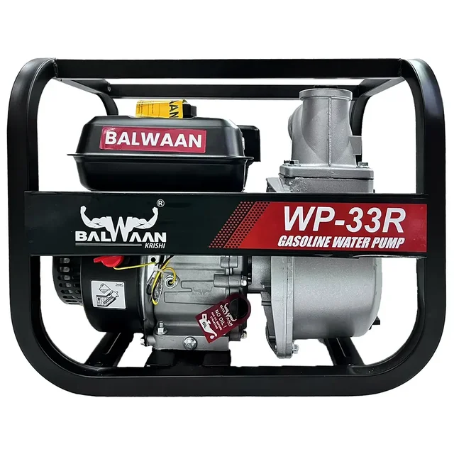 Balwaan Krishi Balwaan WP-33R Premium Water Pump 3x3 Inch 4 Stroke Petrol Engine with Oil Alert, Square Frame, Tool Kit & User Manual - MTAK-EN-WA-4973