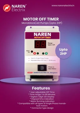 NAREN Electrix l Timers l Motor OFF Timer l Monoblock & Openwell l Motor OFF Timer - SKU - 47356854