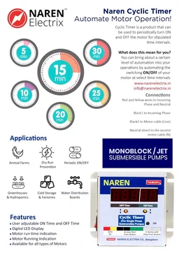 NAREN Electrix l Timers l Cyclic Timers l Monoblock & Open Well Sub Pumps l Cyclic Timer Jet Type - SKU - 47578930