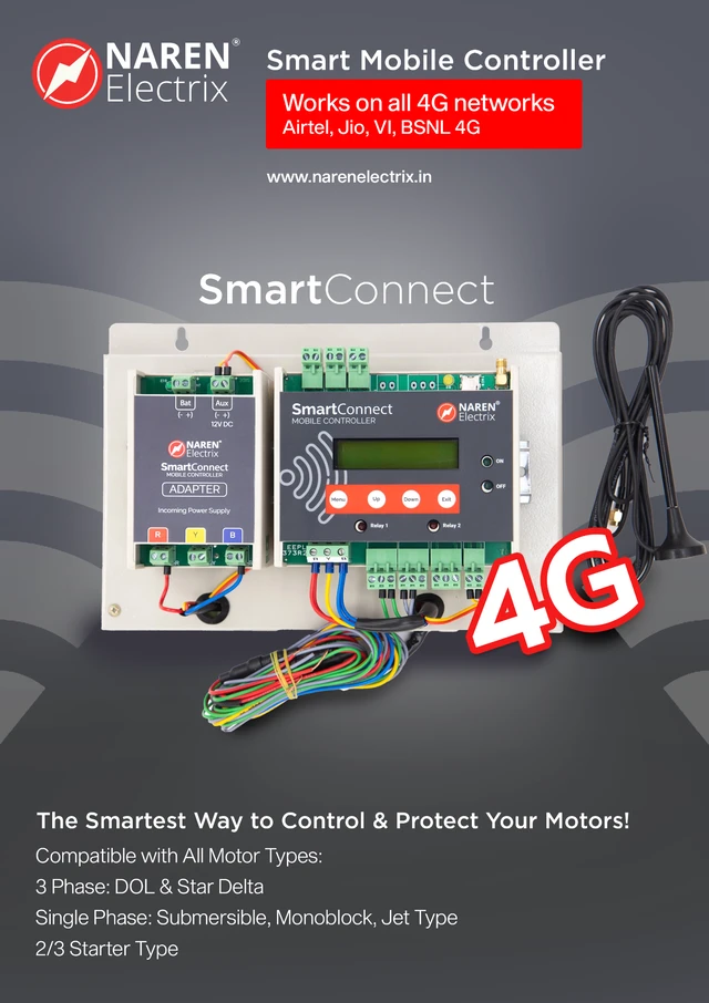 NAREN Electrix l Mobile Controllers l SMS Type l 3 Phase l Smart Connect 4 G (3 Phase) (SMS Version) - SKU - 47607162
