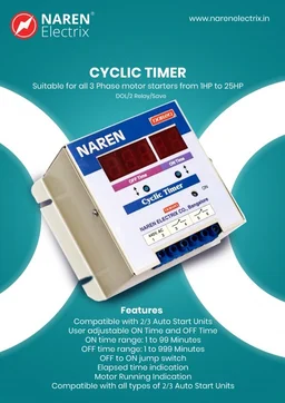 NAREN Electrix l Timers l Cyclic Timers l 3 phase Type l Cyclic Timer - 2 Relay/Save - SKU - 47309035