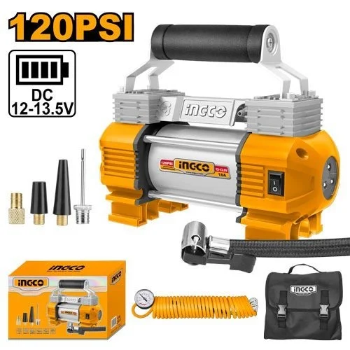 INGCO Auto air compressor AAC2508 features 12V Current:18A voltage for practical, reliable performance in everyday workshop tasks.