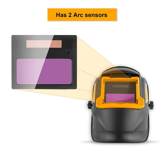 INGCO AHM009 Auto-Darkening Welding Helmet | DIN 11 Fixed Shade | 108x38mm Viewing Area | UV/IR DIN 16