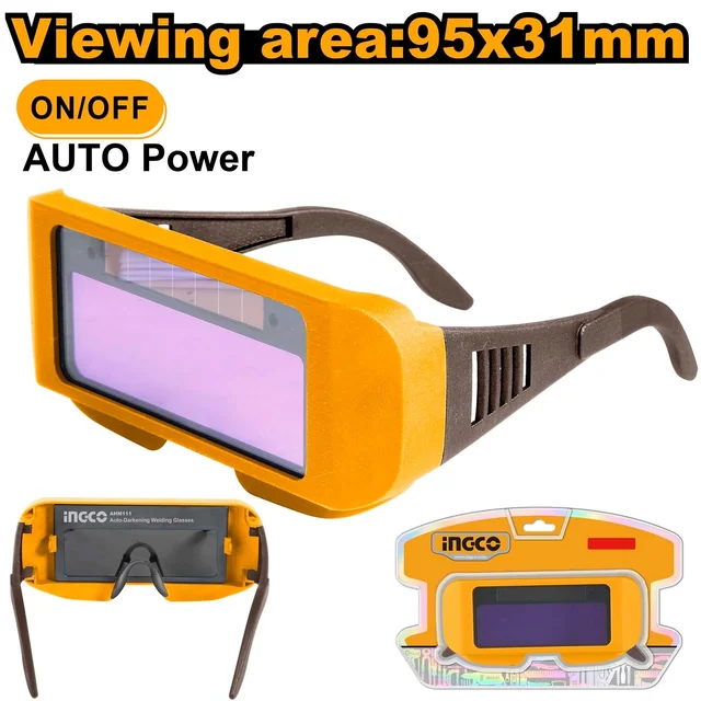 INGCO AHM111 Auto-Darkening Welding Glasses | DIN 3-11 Shade | UV/IR DIN 16 | 0.5ms Switching | TIG ?30A