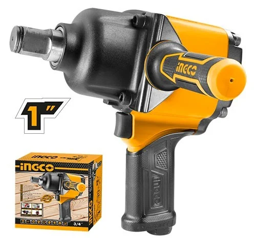 INGCO AIW11223 1 Inch Pneumatic Impact Wrench | 1800Nm Max Torque | 4000 RPM | Twin Hammer Mechanism | 90 PSI | Heavy Duty Air Impact Gun