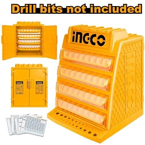 INGCO AKD2688 4-Tier Drill Bit & Tool Display Stand | 24 Holes | 8 Sections Per Tier | 340x320x430mm