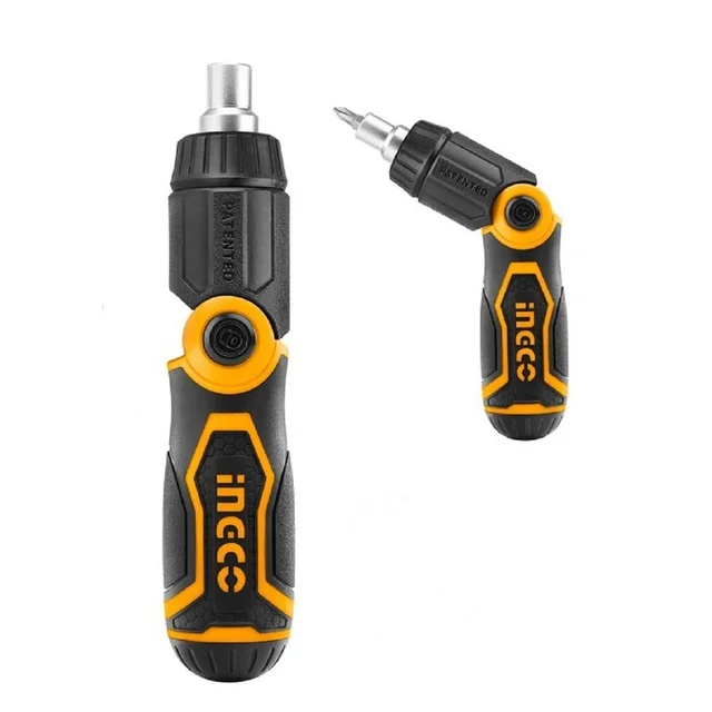 INGCO AKISD1208 13-in-1 Ratchet Screwdriver Set | 12 x 25mm Bits | SL, PH & PZ Bits | Folding Ratchet Handle