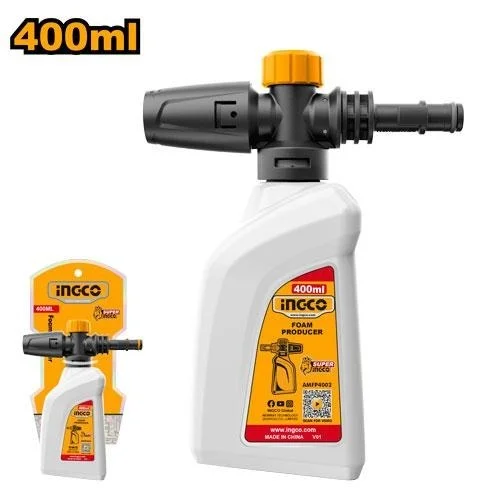 INGCO AMFP4002 400mL Adjustable Foam Bottle | High Pressure Washer Foam Cannon Attachment | Compatible with INGCO HPWR & UHPWR Pressure Washers