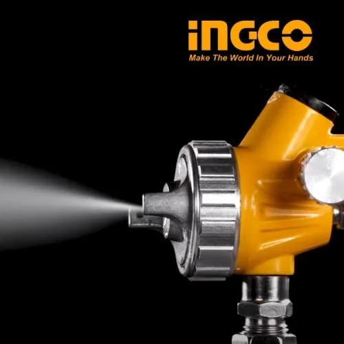 INGCO ASG3101 Air Spray Paint Gun | 1000cc Paint Capacity | 140-180mm Spray Pattern | 1.2-1.8mm Optional Nozzle | 3-4 Bar Pressure | Base Coat Spray Gun
