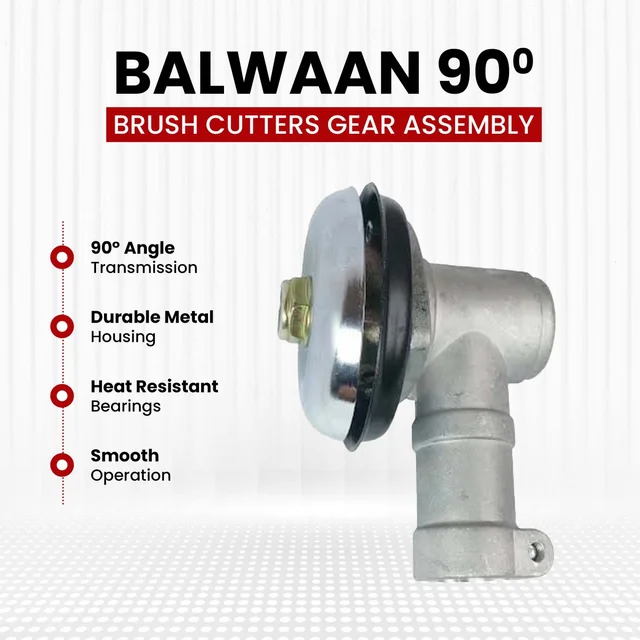 Balwaan Krishi Balwaan BGA-90 90 Degree Gear Assembly | Replacement Gearbox Head For Agricultural & Gardening Brush Cutters | Heavy-Duty Power Tool Spare Part & Accessory | MTAK-AC-BR-5671