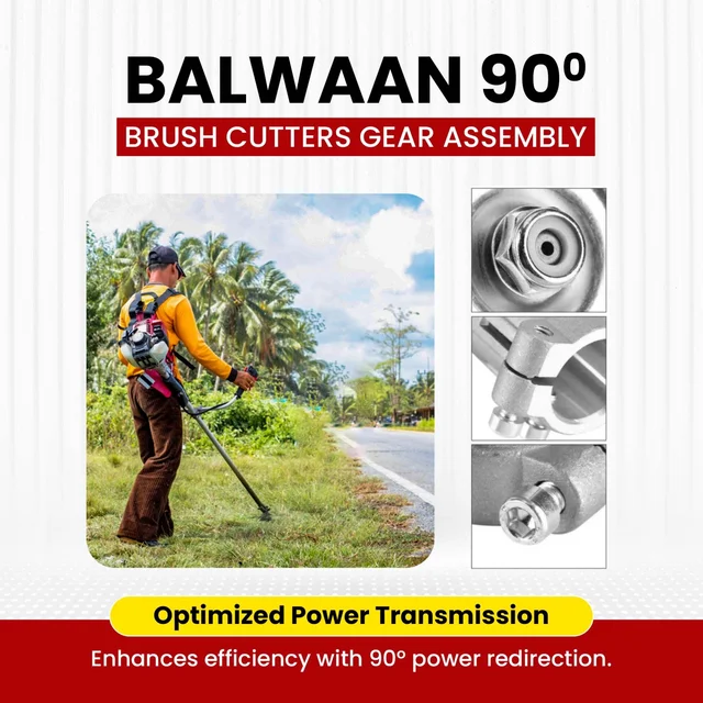 Balwaan Krishi Balwaan BGA-90 90 Degree Gear Assembly | Replacement Gearbox Head For Agricultural & Gardening Brush Cutters | Heavy-Duty Power Tool Spare Part & Accessory | MTAK-AC-BR-5671