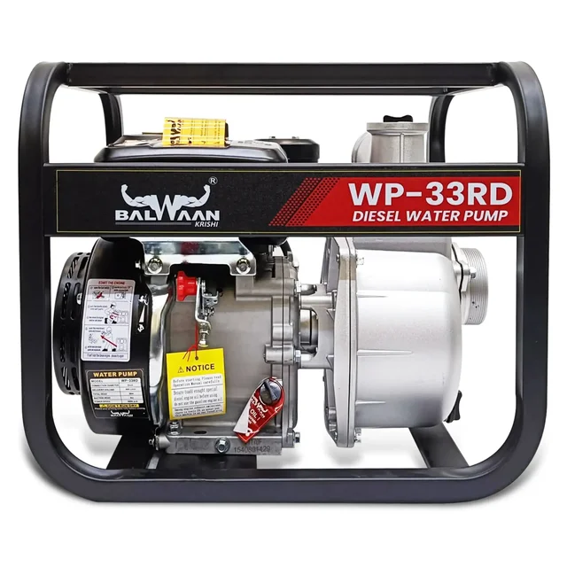 Balwaan Krishi Balwaan WP-33RD Premium Diesel Water Pump 3x3 Inch 4 Stroke Diesel Engine with Oil Alert, Square Frame, Tool Kit & User Manual - MTAK-EN-WA-6018