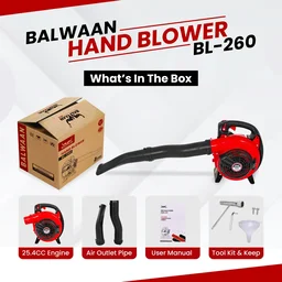Balwaan Krishi Balwaan BL-260 Handheld Petrol Blower 26cc 2 Stroke Engine for Light-Duty Work with Tool Kit & User Manual - MTAK-EN-BL-6016