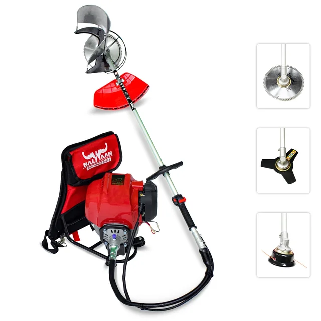Balwaan Krishi Balwaan BX-50B 50cc 4-Stroke Petrol Backpack Brush Cutter | Portable Agricultural Grass Cutter with 3T, 40T Blades & Safety Glass| MTAK-EN-BR-5388