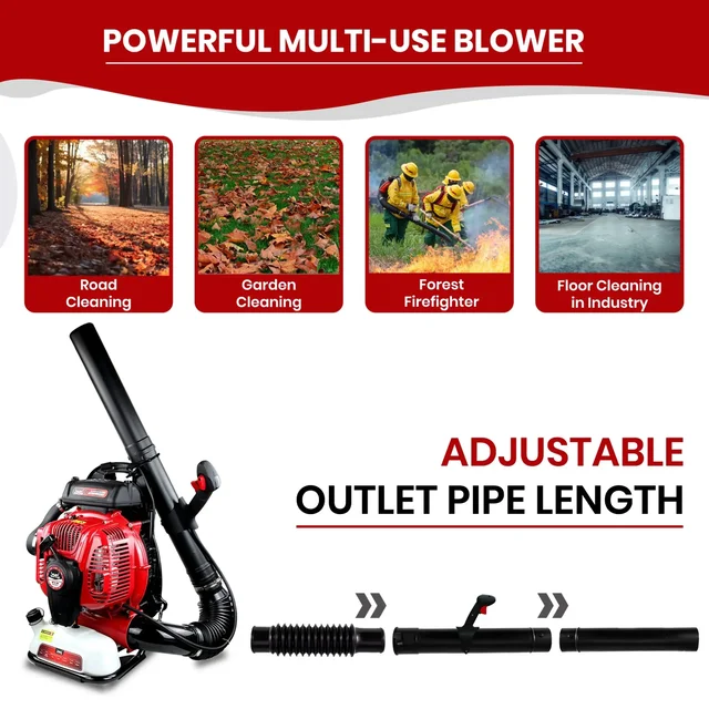 Balwaan Krishi Balwaan BL-770 Professional Backpack Petrol Blower 77cc 2 Stroke Engine, 27 m�/min Air Volume, 105 m/s Air Speed, 2500ml Fuel Tank with Tool Kit & User Manual - MTAK-EN-BL-6017