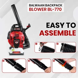 Balwaan Krishi Balwaan BL-770 Professional Backpack Petrol Blower 77cc 2 Stroke Engine, 27 m�/min Air Volume, 105 m/s Air Speed, 2500ml Fuel Tank with Tool Kit & User Manual - MTAK-EN-BL-6017