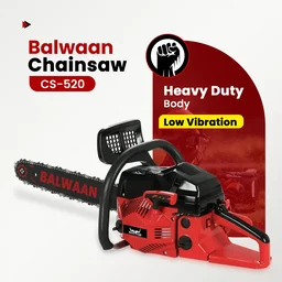 Balwaan Krishi Balwaan CS-520 18 Inch Petrol Chainsaw 52cc 2 Stroke Engine with Titanium Guide Bar, Ultimate Chain, Sharpening File, Tool Kit & Safety Accessories - MTAK-EN-CH-6070