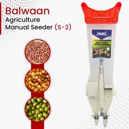 Balwaan Krishi Balwaan S-2 Double Barrel Manual Seed Cum Fertilizer Seeder with 6-Size Roller Set for Precision Sowing - MTAK-MA-HA-5310