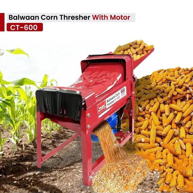 Balwaan Krishi Balwaan CT-600 Double Roller Corn Thresher With 1.3 Hp Motor | 2800 Rpm Motor Operated Maize & Corn Threshing Machine | Double Roller Agricultural Thresher For Efficient Corn & Grain Separation | With User Manual | Mtak-El-Co-5676