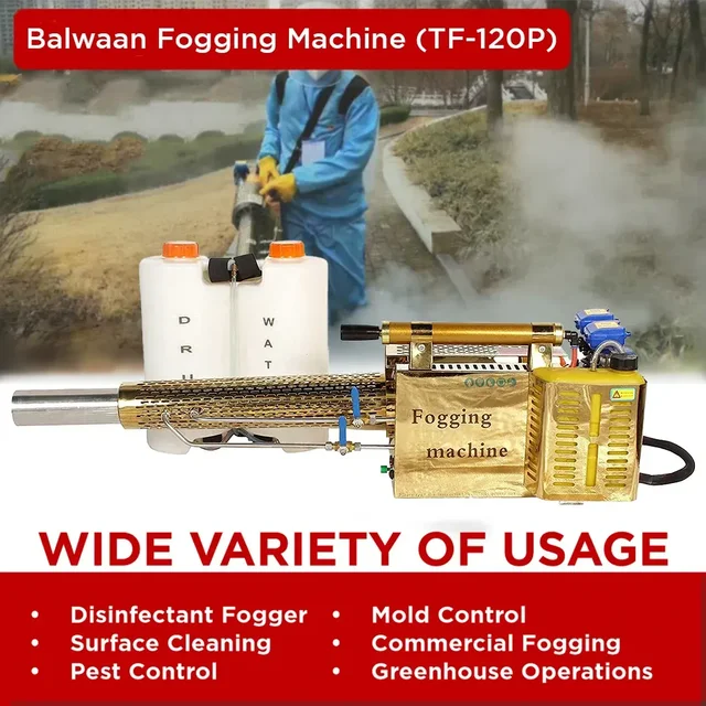 Balwaan Krishi Balwaan TF-120P Petrol Fogging Machine With Battery Start | Petrol-Powered Thermal Fogger With Lithium Battery | Portable Fogging Machine For Agricultural, Pest Control & Disinfection Applications | With Tool Kit, Safety Kit & User Manual | Mtak-En-Fo-6022