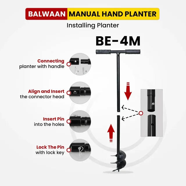 Balwaan Krishi Balwaan BE-4M Manual Tree Planter 4 Inch Hand Auger for Tree Planting & Soil Digging - MTAK-MA-HA-6010