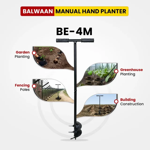 Balwaan Krishi Balwaan BE-4M Manual Tree Planter 4 Inch Hand Auger for Tree Planting & Soil Digging - MTAK-MA-HA-6010