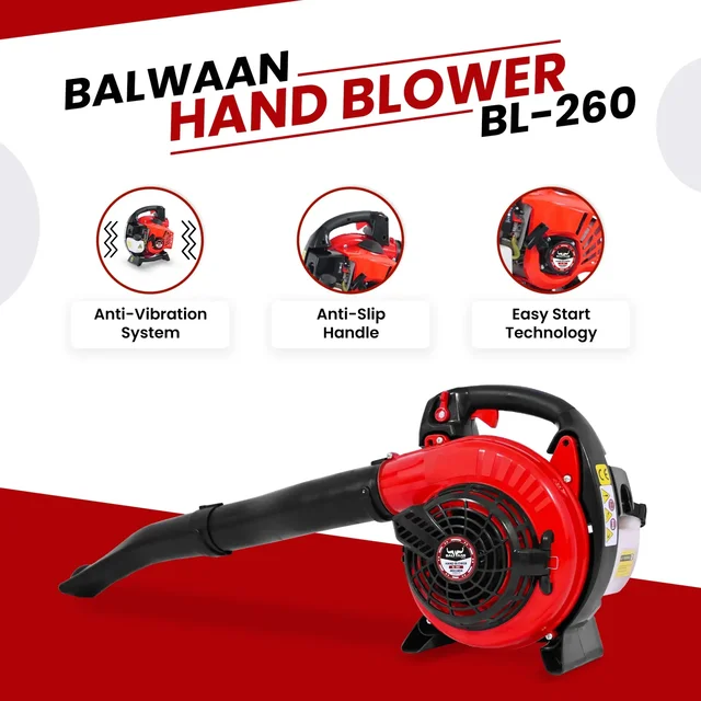 Balwaan Krishi Balwaan BL-260 Handheld Petrol Blower 26cc 2 Stroke Engine for Light-Duty Work with Tool Kit & User Manual - MTAK-EN-BL-6016